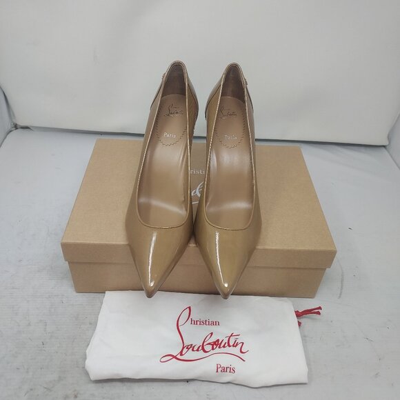 CHRISTIAN LOUBOUTIN Sporty Kate Patent Tan Pump Shoe - Picture 5 of 10